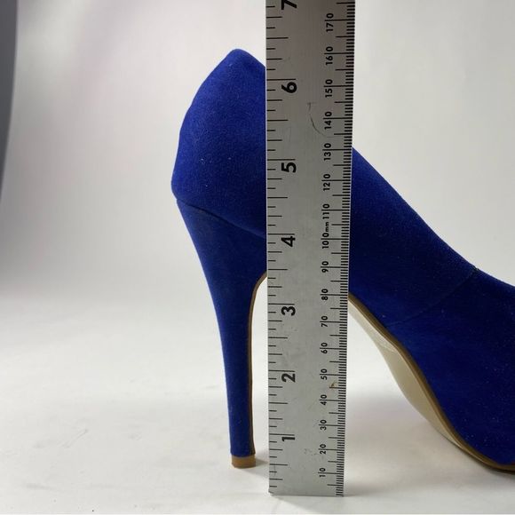 HerStar Boston Red Sox Suede High Heels Color Blue/Red/White SZ 7 - Picture 9 of 9